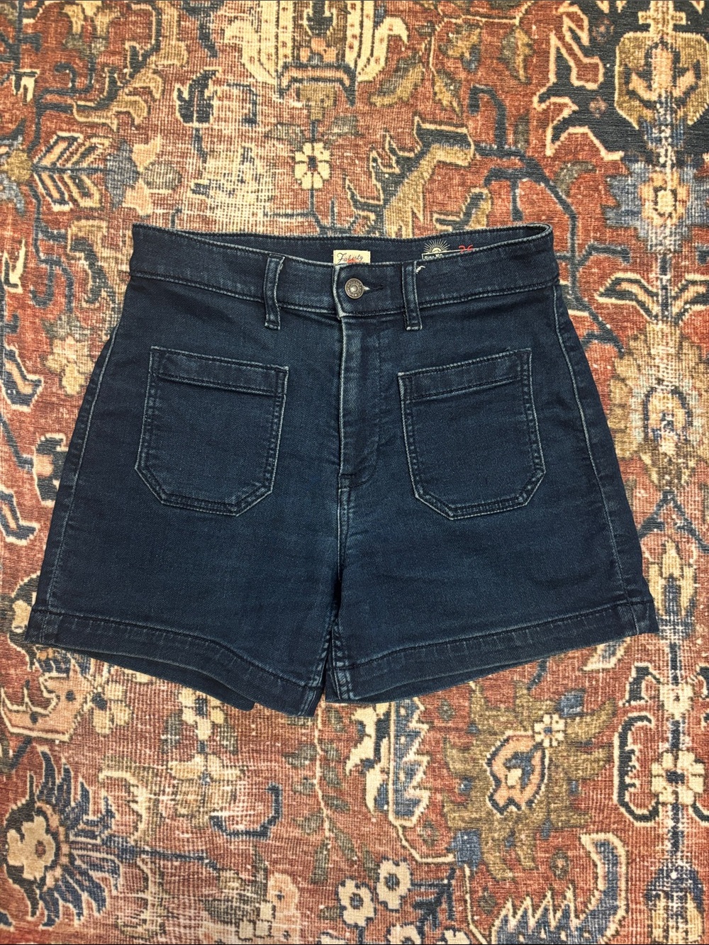 FAHERTY Dark Indigo High-Rise Denim Shorts